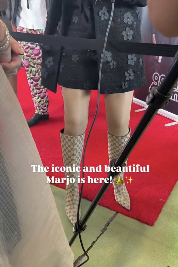 Capture le 2026 05 04 a 21.28.26 Marjo enflamme le tapis rouge du Gala SOCAN dans un haut translucide et des bottes Gucci &agrave; 3 400 $
