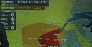 Capture decran 2026 06 18 123645 Orages violents, gr&ecirc;le et tornades possibles : voici ce qui s'en vient dans votre secteur