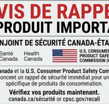 Capture decran 2026 06 26 083014 Sant&eacute; Canada et les autorit&eacute;s am&eacute;ricaines lancent un important rappel de produit