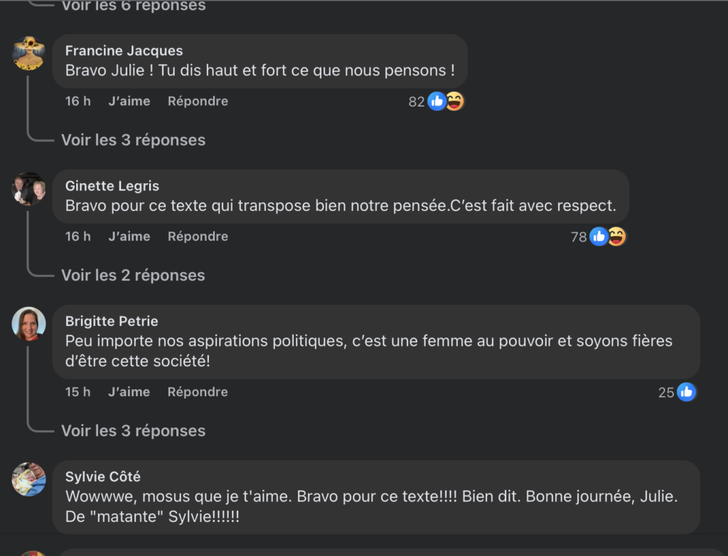 Capture le 2026 06 04 a 08.03.20 Julie Snyder s'en prend &agrave; &Eacute;ric Duhaime : Une pluie de commentaires envahit les r&eacute;seaux sociaux