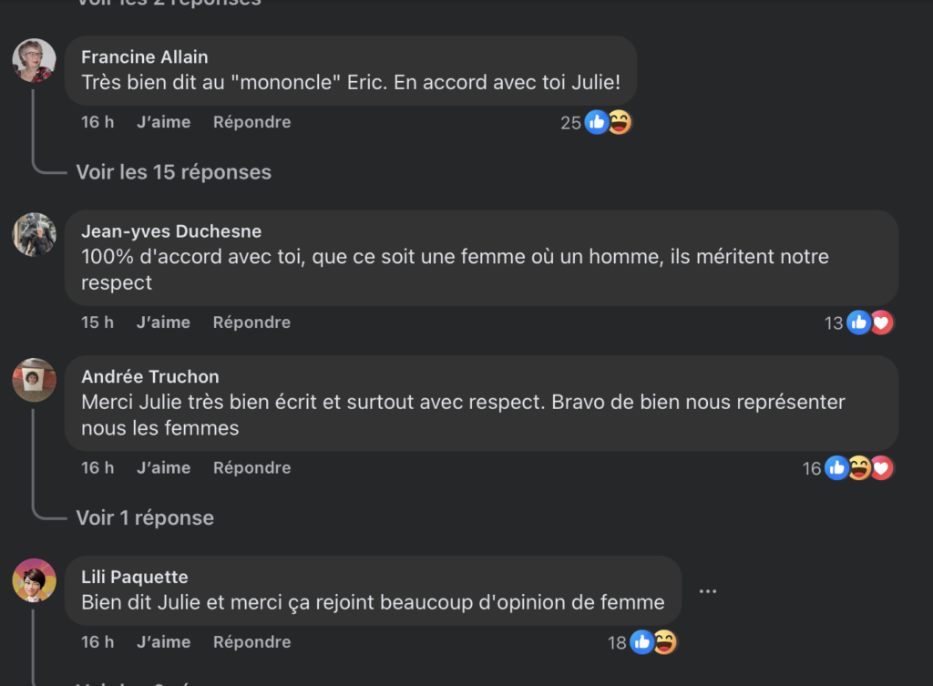 Capture le 2026 06 04 a 08.03.37 Julie Snyder s'en prend &agrave; &Eacute;ric Duhaime : Une pluie de commentaires envahit les r&eacute;seaux sociaux