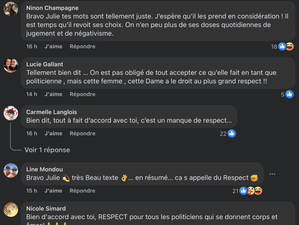Capture le 2026 06 04 a 08.03.45 Julie Snyder s'en prend &agrave; &Eacute;ric Duhaime : Une pluie de commentaires envahit les r&eacute;seaux sociaux
