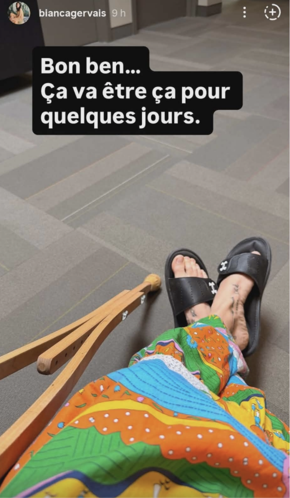 « Dernière heure : L'animatrice et actrice Bianca Gervais partage de tristes photos à la suite d'un accident » 2 « Dernière heure : L'animatrice et actrice Bianca Gervais partage de tristes photos à la suite d'un accident » Capture le 2026 06 05 a 09.49.22 « Dernière heure : L'animatrice et actrice Bianca Gervais partage de tristes photos à la suite d'un accident »