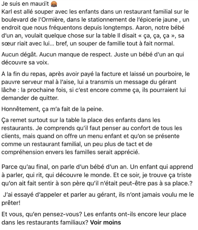Scène révoltante « En beau maudit » : Mélissa Bédard dénonce le comportement d'un restaurateur envers sa famille 4 Scène révoltante « En beau maudit » : Mélissa Bédard dénonce le comportement d'un restaurateur envers sa famille Capture le 2026 06 06 a 20.13.10 Scène révoltante « En beau maudit » : Mélissa Bédard dénonce le comportement d'un restaurateur envers sa famille