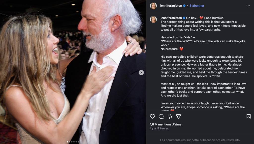 Capture le 2026 06 21 a 09.25.55 Jennifer Aniston brise le silence et rend un hommage apr&egrave;s une perte...