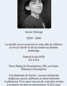 « Célébrons la vie de Xa. Tous ensemble. » : Jonathan Roberge touche droit au cœur avec cette publication 2 « Célébrons la vie de Xa. Tous ensemble. » : Jonathan Roberge touche droit au cœur avec cette publication jonathan roberge fils deces « Célébrons la vie de Xa. Tous ensemble. » : Jonathan Roberge touche droit au cœur avec cette publication