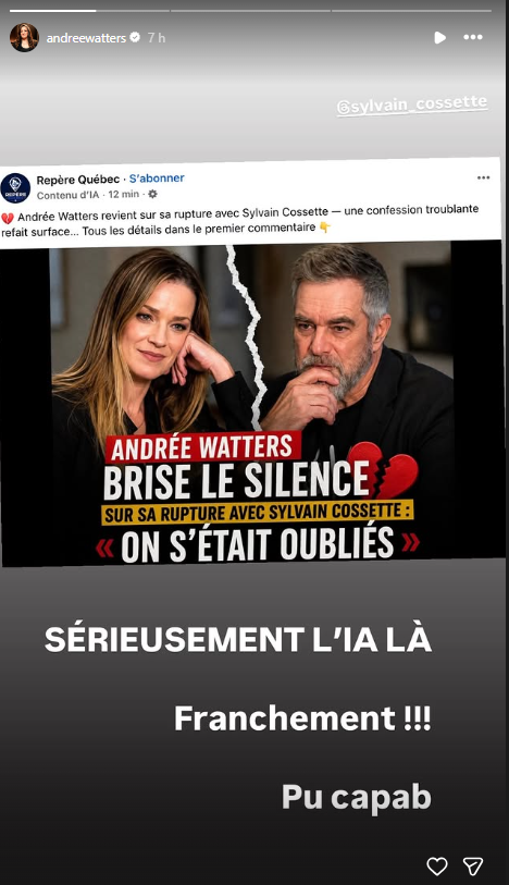 Rupture d'Andrée Watters et Sylvain Cossette? La chanteuse sort du silence 2 Rupture d'Andrée Watters et Sylvain Cossette? La chanteuse sort du silence Capture decran 2026 08 03 193117 Rupture d'Andrée Watters et Sylvain Cossette? La chanteuse sort du silence