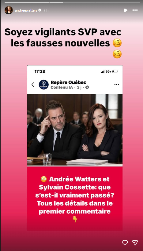 Rupture d'Andrée Watters et Sylvain Cossette? La chanteuse sort du silence 3 Rupture d'Andrée Watters et Sylvain Cossette? La chanteuse sort du silence Capture decran 2026 08 03 193128 Rupture d'Andrée Watters et Sylvain Cossette? La chanteuse sort du silence