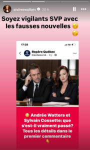 Capture decran 2026 08 04 092011 Andr&eacute;e Watters et Sylvain Cossette prennent la parole avec une bien triste nouvelle