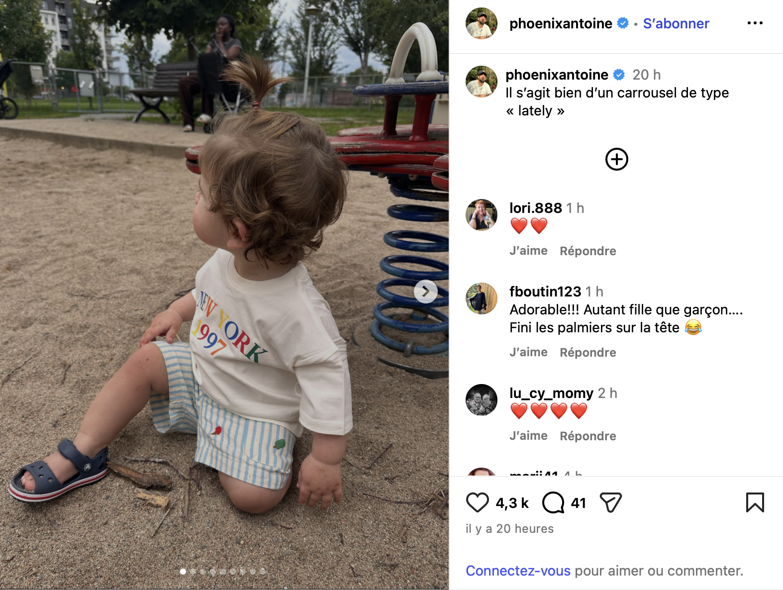 Capture decran le 2026 08 11 a 16.03.51 F&eacute;lix-Antoine Tremblay partage de nouvelles photos de son fils Lou, qui a bien grandi !