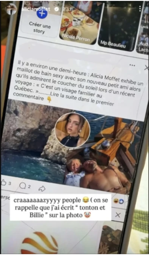 Capture le 2026 08 10 a 14.05.35 Alicia Moffet p&egrave;te une coche et r&eacute;pond cash aux rumeurs sur son &laquo; nouveau chum &raquo;