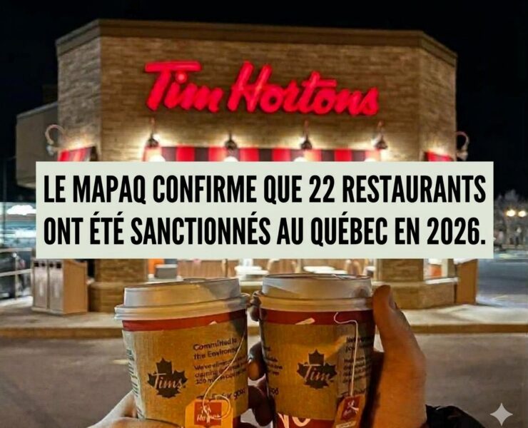 mapaq Des amendes allant jusqu&rsquo;&agrave; 2 800 $ pour 22 Tim Hortons au Qu&eacute;bec depuis 2026